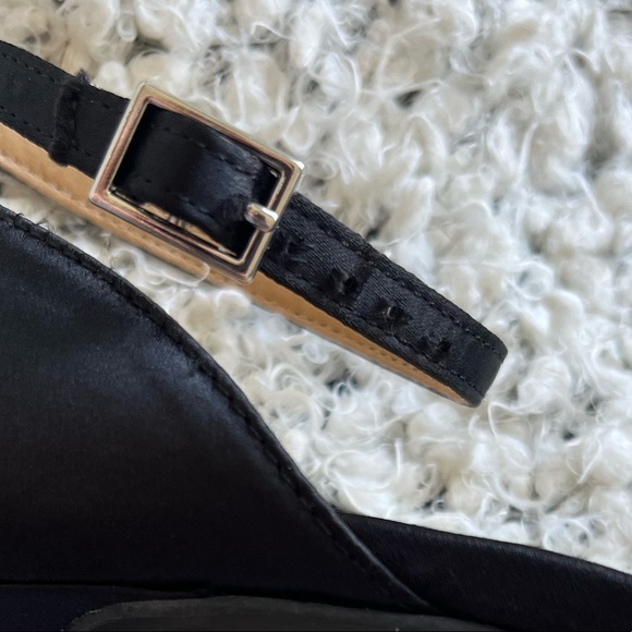 Chinese Laundry Black Satin Ruffle Strap Heel - 6 - Picture 6 of 6